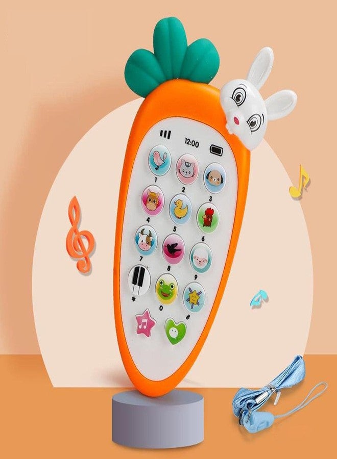 Bitrexup Radish Style Cute Rabbit Face Pretend Play Cell Phone Toy for Kids, Toddlers with Music, Ringtones, Lights - Birthday Party Favors and Gifts for Girls - Image 2